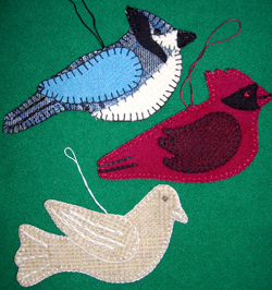 Dove, Cardinal, Blue Jay